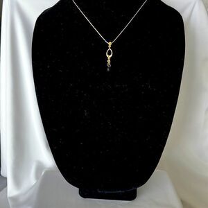 Liz and Co. Minimalistic Dangle Necklace with Pendant Gold-Tone Brown